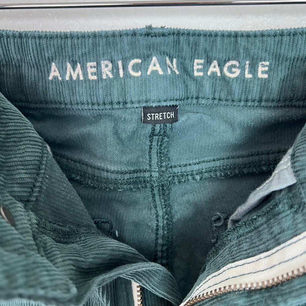 American Eagle Women's Size 2 Corduroy Mom Straight Jeans Teal Green Stretch - Picture 6 of 11